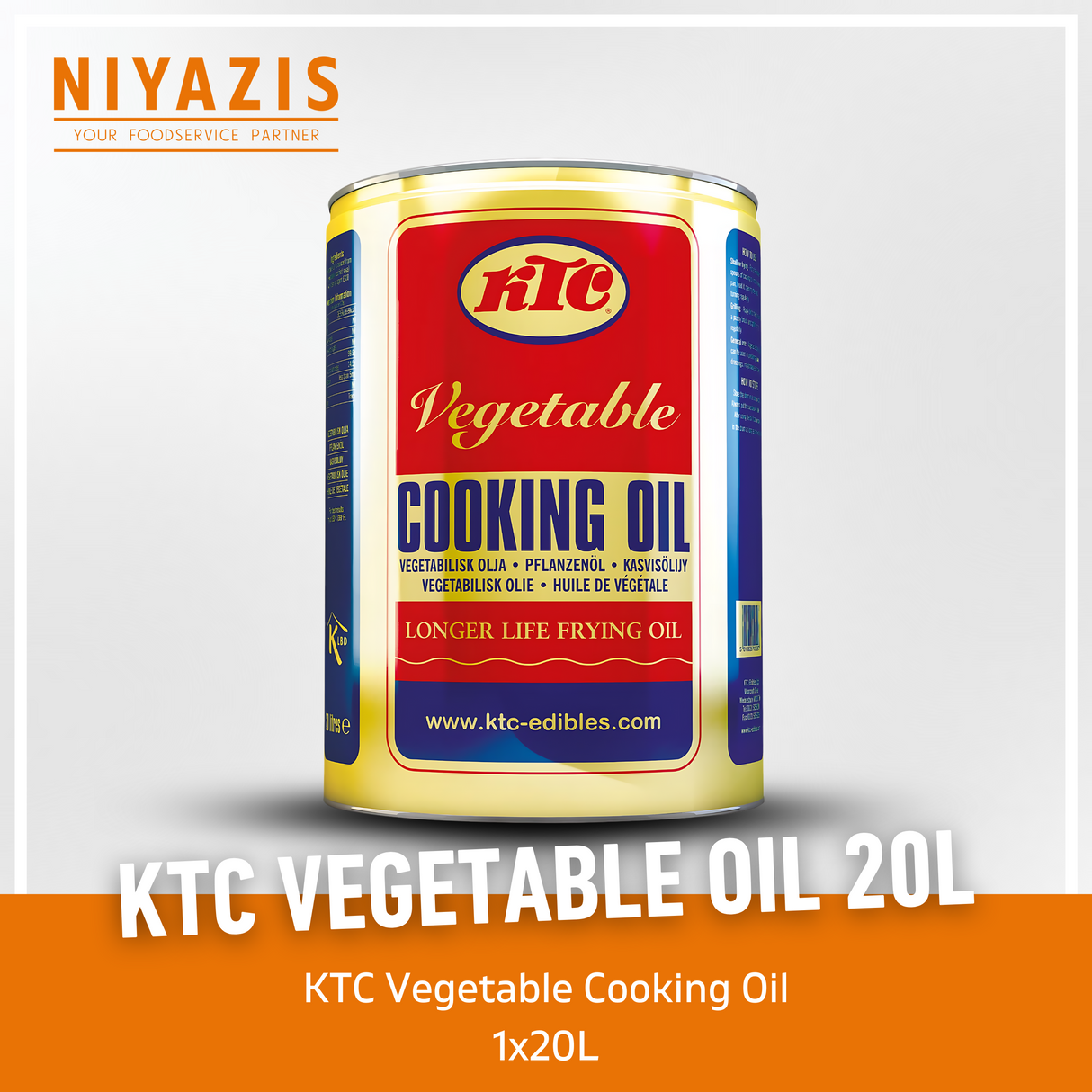 KTC Vegetable Cooking Oil (Drum) 1x20L