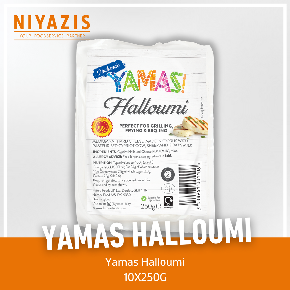 Yamas Halloumi Cheese 10x250g