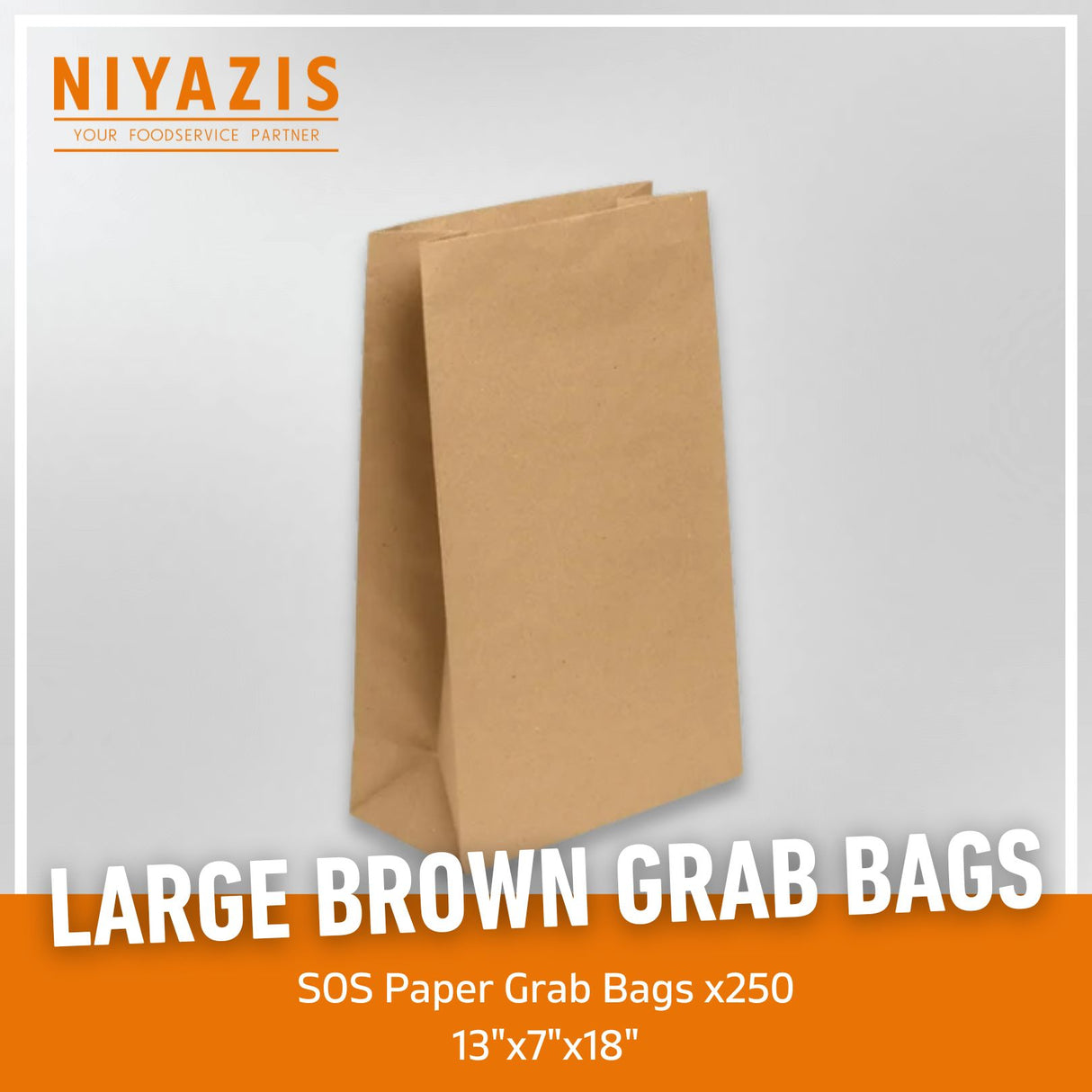 Large Brown SOS Grab Bags - 13"x7"x18"