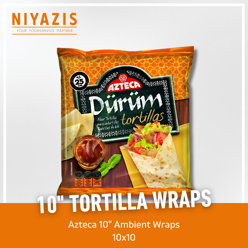 10" Azteca Ambient Flour Tortilla Wraps