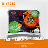 Battered Chicken Steak Burgers 10 x 113g - Tasty Chicken