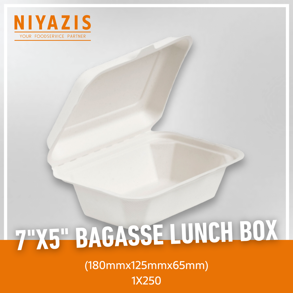 7"X5" Bagasse Food Box - 1x250