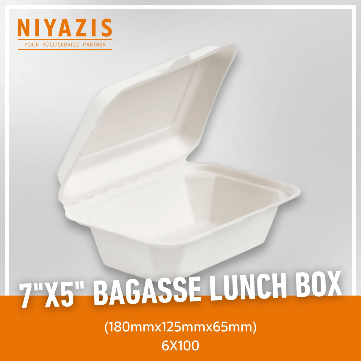 7"X5" Bagasse Food Box - 1x600