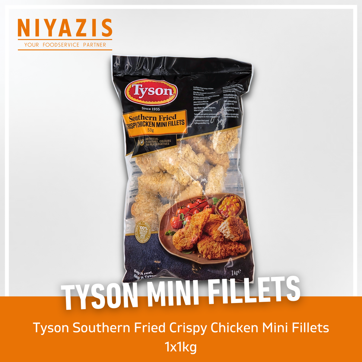 Tyson Southern Fried Crispy Chicken Mini Fillets 1kg