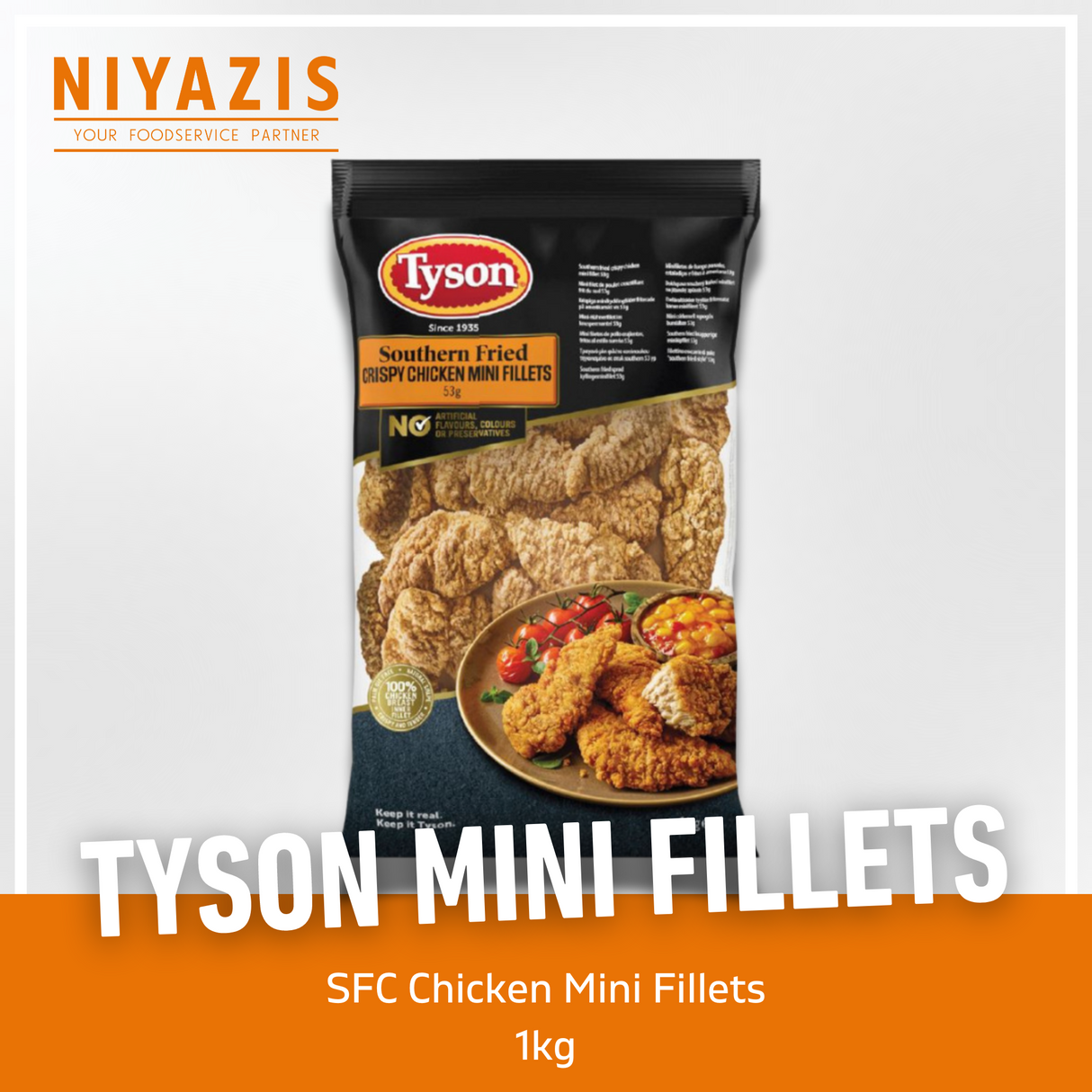 Tyson Southern Fried Crispy Chicken Mini Fillets 1kg