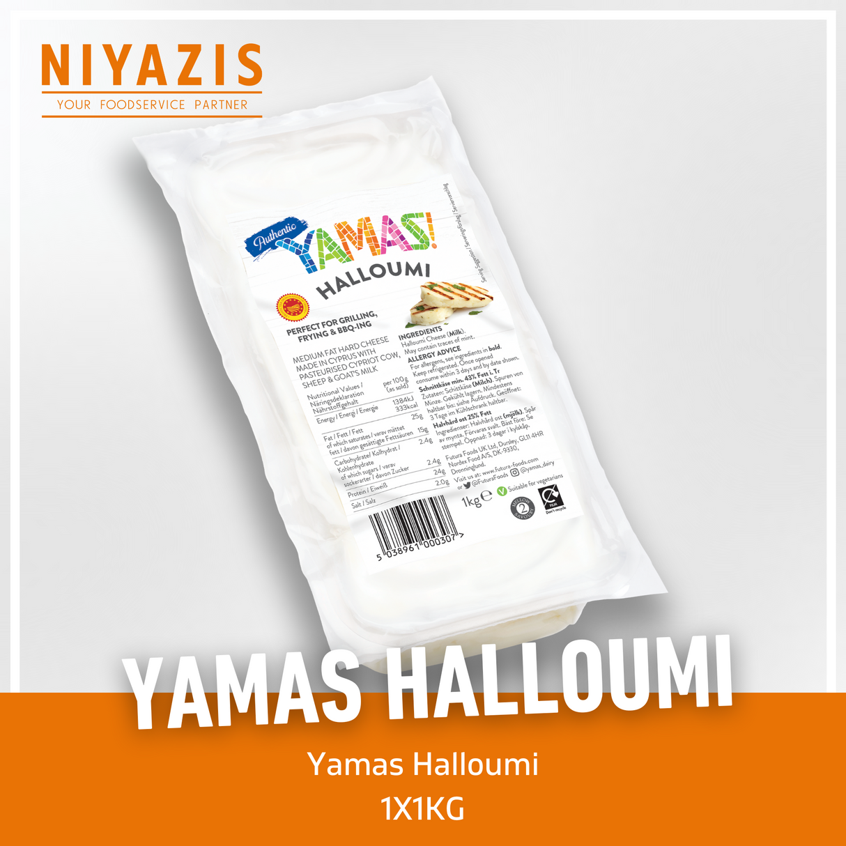 Yamas Halloumi Cheese 1x1kg