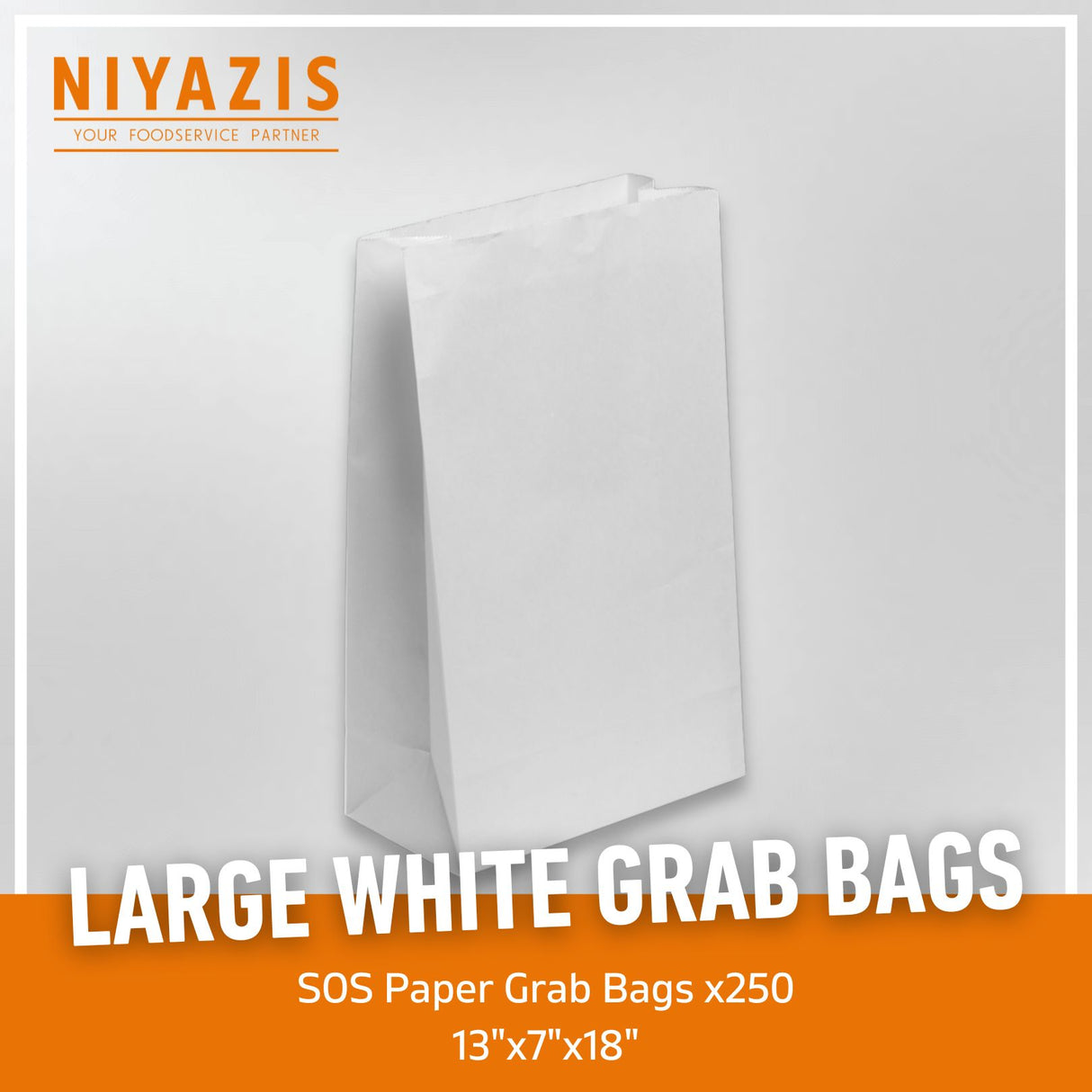 Large White SOS Grab Bags - 13"x7"x18"