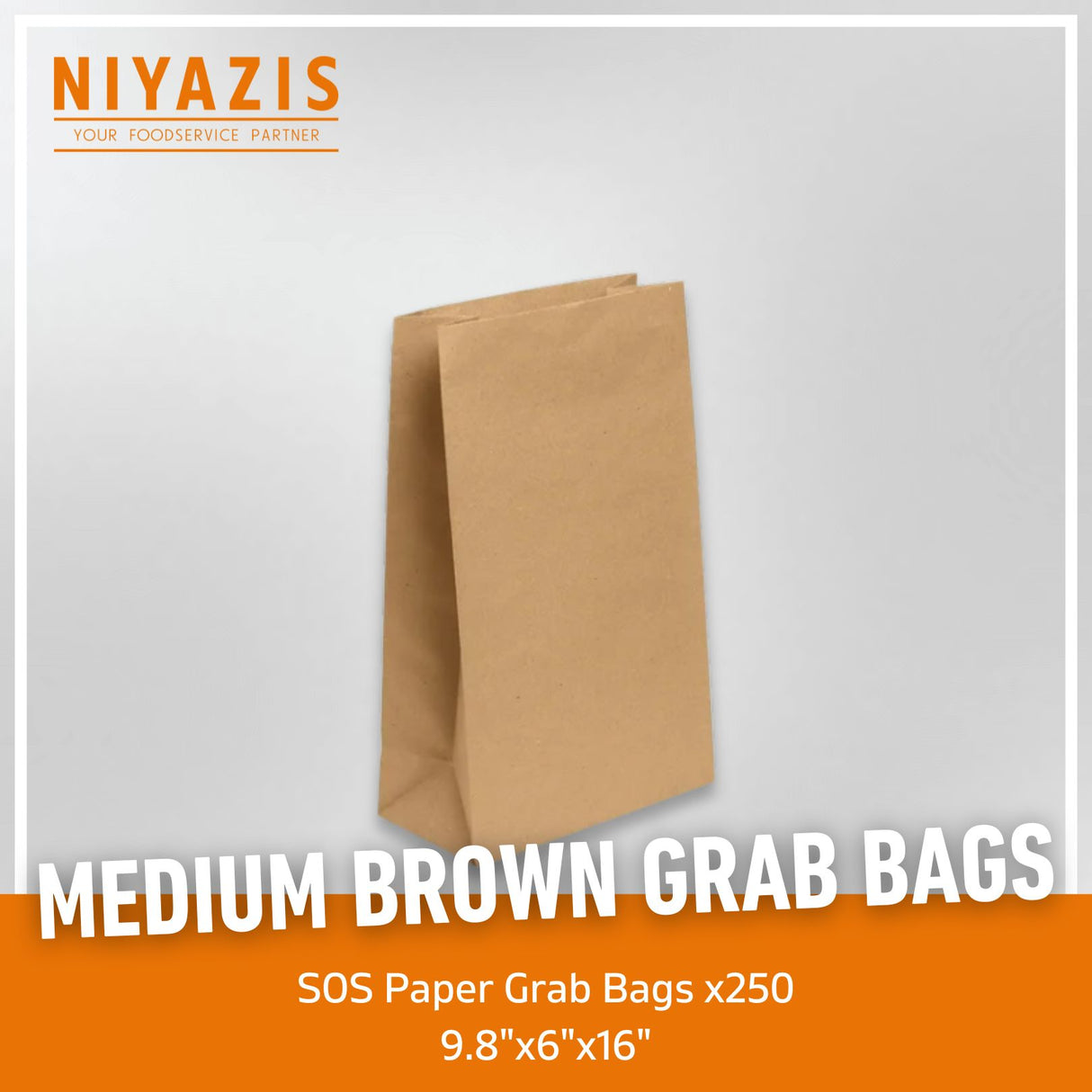 Medium Brown SOS Grab Bags - 9.8"x6"x16"