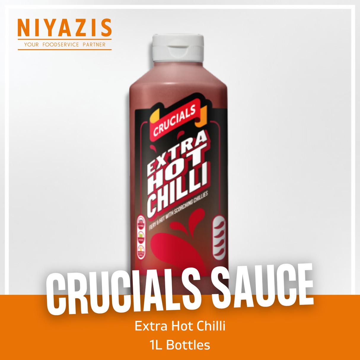 Crucials Extra Hot Chilli Sauce 1L