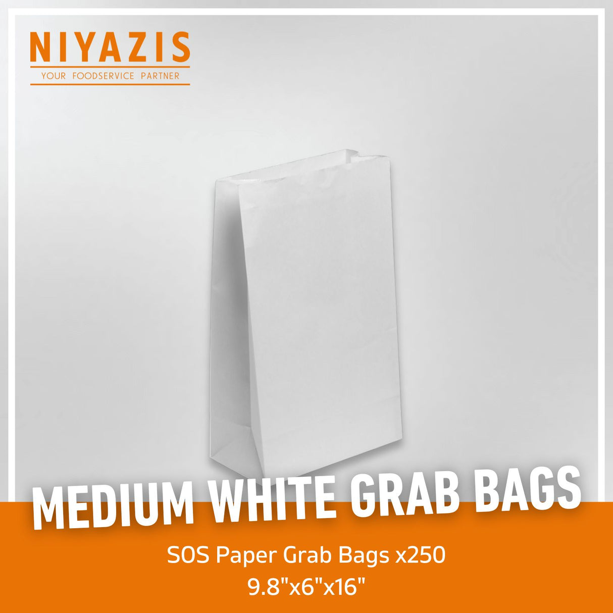 Medium White SOS Grab Bags - 9.8"x6"x16"