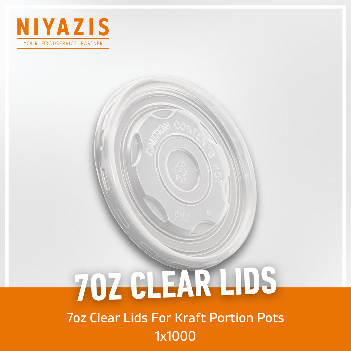 Clear Lids for 7oz Portion Pots (Pot Ref CON005)