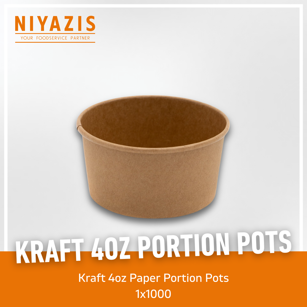 Kraft 4oz Portion Pots (Lids Ref CON006)