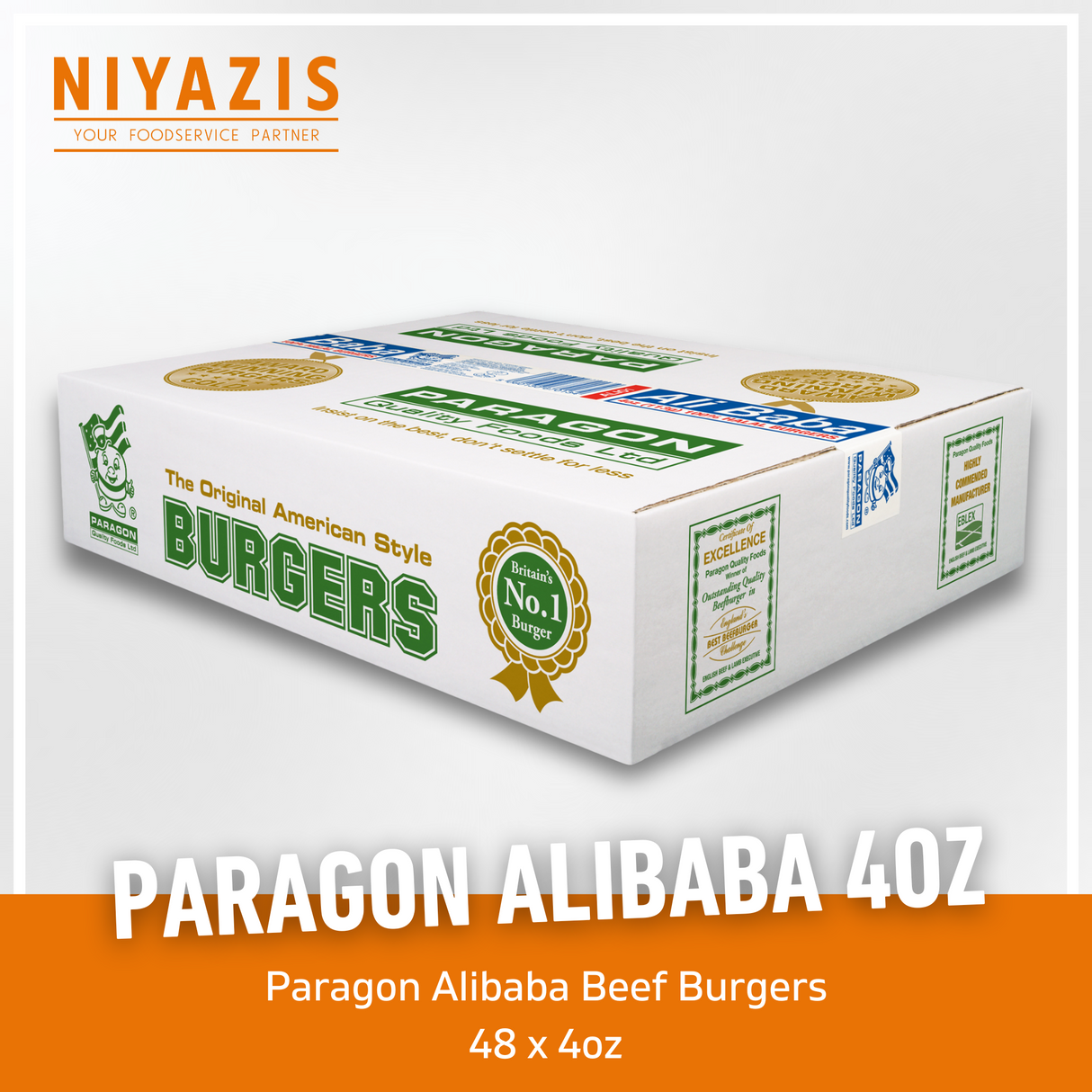 Paragon Alibaba Halal Beef Burger 48X4oz