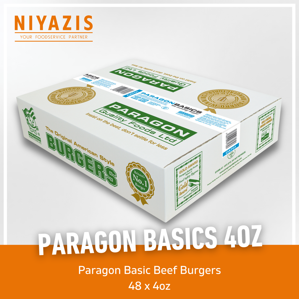 Paragon Basics Halal Beef Burger 48X4oz